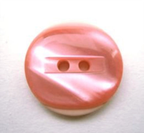 B13690 18mm Tonal Dark Rose Pink Pearlised 2 Hole Button