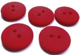 B13733 18mm Red Matt and Lighty Domed 2 Hole Button