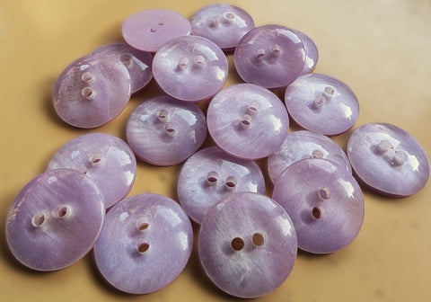 B13811 20mm Lilac 2 Hole Button with a Domed Shimmery Surface