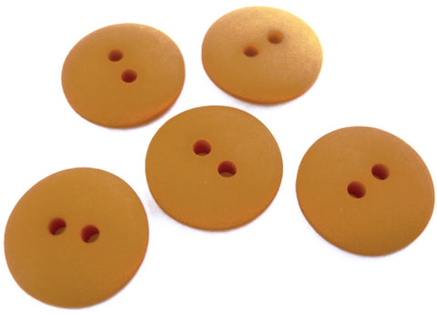 B13819 18mm Mustard Gold Matt and Lighty Domed 2 Hole Button