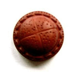 B13915 16mm Rust Brown Leather Effect Nylon Shank Button