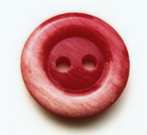 B13970L 18mm Frosted Red Gloss 2 Hole Button