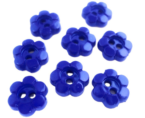 B14042 11mm Royal Blue Glossy 2 Hole Daisy Button