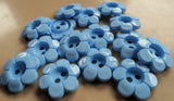 B14120 11mm Pale Blue Glossy 2 Hole Daisy Button