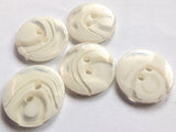 B14355 18mm Ivory-Clear Translucent Swirl Polyester 2 Hole Button