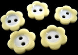 B14782 17mm Primrose Cream-White Gloss Daisy Shape 2 Hole Button