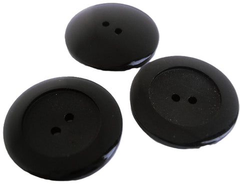 B14955 28mm Black Matt Centre-High Gloss Rim 2 Hole Button