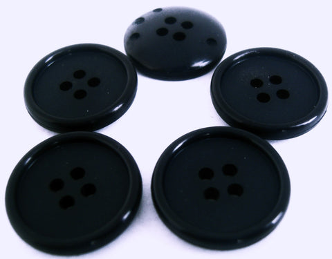 B14984 20mm Navy Matt 4 Hole Button with a Raised Gloss Rim