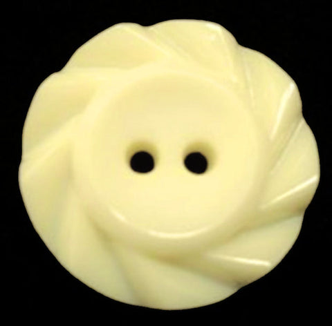 B15487 17mm Ivory Cream Matt Centre-Gloss Fluted Edge 2 Hole Button