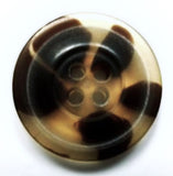 B15886 20mm Brown and Natural Translucent Bone Sheen 4 Hole Button