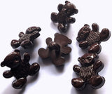 B15930 15mm Brown Teddy Bear Shaped Novelty Kids Shank Button