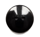 B15989 18mm Black High Gloss Nylon Lightly Domed 2 Hole Button