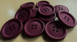 B16152 25mm Wine Matt Overcoat 4 Hole Button