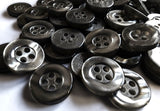 UK online haberdashery. Order 12mm Smoke Grey Tonal Shadow Shimmer Polyester 4 Hole Sewing Buttons .