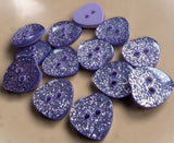 B16548 10mm Lilac Glittery Love Heart Shape 2 Hole Button