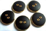 B1901L 18mm Black and Gilded Gold Poly 2 Hole Button