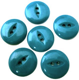 B2274 17mm Deep Turquoise 2 Hole High Gloss Fish Eye Button