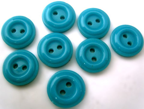 B2322 14mm Turquoise Blue Gloss 2 Hole Button