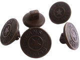 B4295 17mm Burnt Copper Metal Denim Wear Type Shank Button