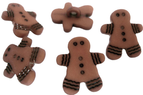 B5054 17mm Light Brown Gingerbread Man Novelty Childrens Shank Button