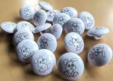 B6012 15mm Bunny Rabbit Picture Design Childrens Novelty Shank Button