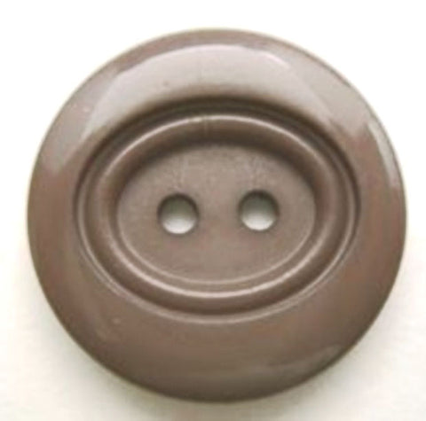 B6386 23mm Mauve Brown Matt Oval Centre-Gloss Rim 2 Hole Button