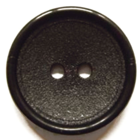 B6421L 23mm Black Nylon 2 Hole Button, Matt Centre-Raised Gloss Rim