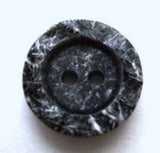 B6622 18mm Black and Natural Stone Effect Chunky Matt Centre 2 Hole Button