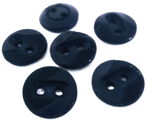 B6702 14mm Navy Nylon 2 Hole Button with a Textured Element