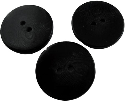 B7968 28mm Black Gloss 2 Hole Button with a Natural Swirl Pattern