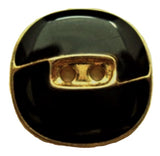 B8177 18mm Gold Plated Metal-Black Onyx Effect 2 Hole Button