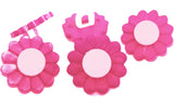 B8413 15mm Deep Pink-White Daisy Flower Design Acrylic Shank Button