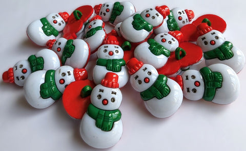 B8901 Snowman Christmas Novelty Kid-Childrens Shank Button