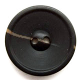 B9830 23mm Black Bone Sheen 2 Hole Button with a Beige Vein