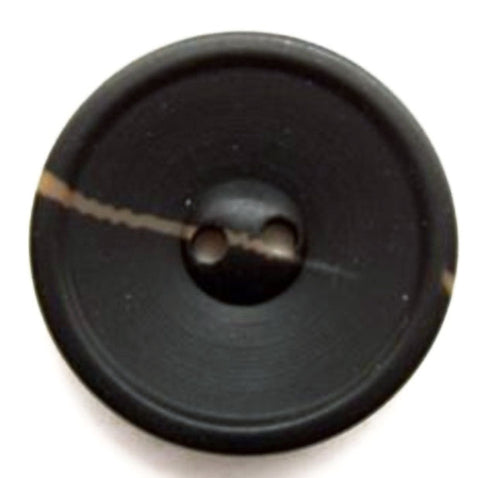 B9830 23mm Black Bone Sheen 2 Hole Button with a Beige Vein