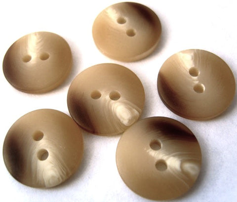 B9990 15mm Creams and Dark Brown Bone Sheen 2 Hole Button