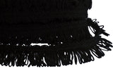 FT040 45mm Black Looped Fringe on a Cord Decorated Braid