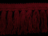 FT1624 9cm Pastel Scarlet Berry Cut Tassel Fringe on a Decorated Braid