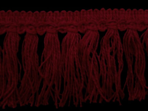 FT1624 9cm Pastel Scarlet Berry Cut Tassel Fringe on a Decorated Braid