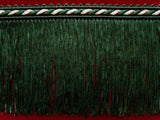 FT1819 75mm Forest Green-Cream Cut Fringe on a Corded Braid