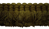 FT2063 25mm Rich Cypress Moss Green Cut Ruched Fringing