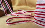 FT3205 15mm Vintage Red-White Soft Woven Braid Trimming