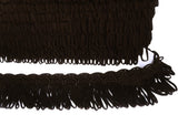 FT352 45mm Dark Brown Looped Fringe on a Cord Decorated Braid