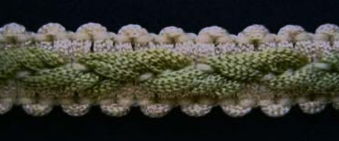 FT358 13mm Cream and Spring Green Braid Trimming