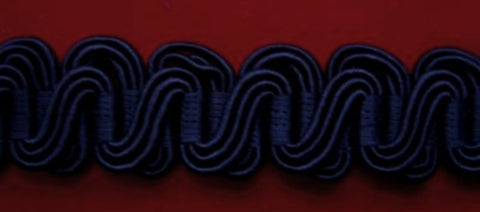 FT824 15mm Deep Rich Navy Scroll Gimp Braid