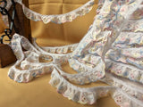 L011 27mm White-Pink-Blue Lemon Frilled Broderie Angalise Lace