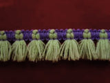 L228 21mm, Mint and Deep Lilac Tassel Fringe Trim