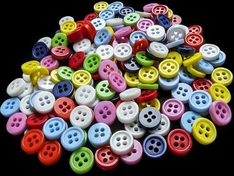 MIX13 Assorted Mix of 8mm High Gloss 4 Hole Buttons