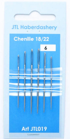 N39 Chenille Hand Sewing Needles, Sizes 18/22, 6 Piece Card