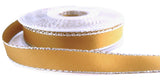 R0019 15mm Honey Gold-Metallic Silver Edge Satin Ribbon by Berisfords